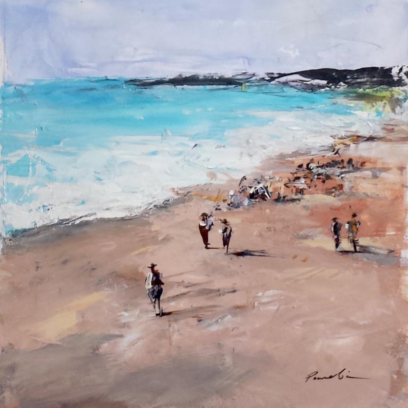 Painting la plage by Poumelin Richard | Painting Figurative Landscapes Oil Acrylic
