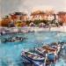 Peinture port de nice par Poumelin Richard | Tableau Figuratif Marine Huile Acrylique