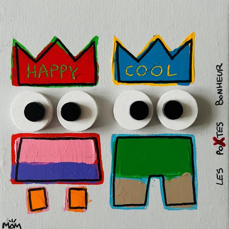 Painting HAPPY COOL by Mam | Painting Pop-art Portrait Society Pop icons Acrylic