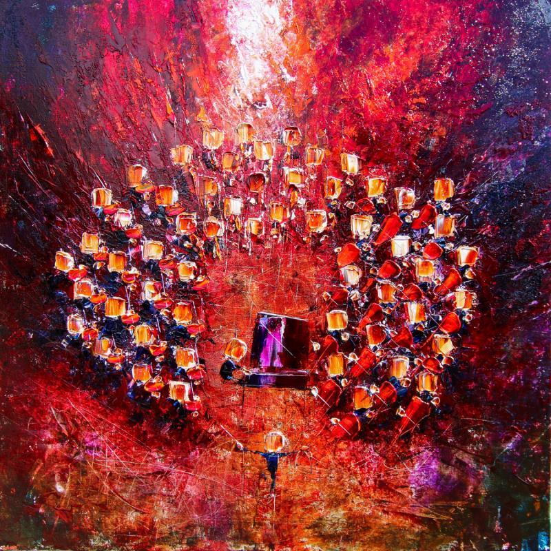 Peinture Concert baroque pourpre et rouge par Reymond Pierre | Tableau Figuratif Musique Huile