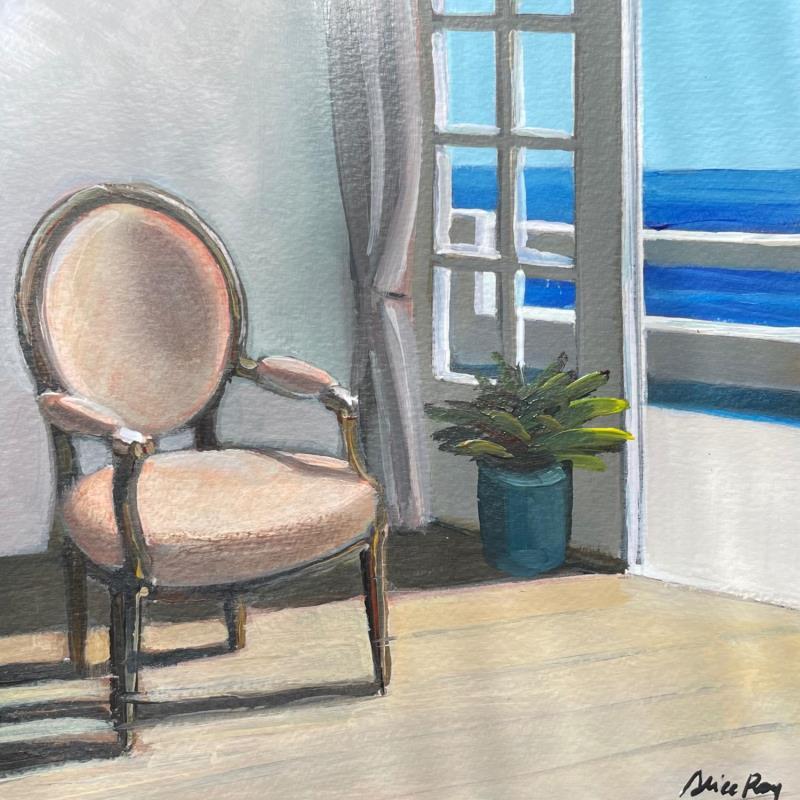Gemälde F2 fauteuil rose poudré von Alice Roy | Gemälde Figurativ Alltagsszenen Acryl