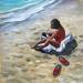 Gemälde F3 le maillot de bain rouge von Alice Roy | Gemälde Figurativ Natur Alltagsszenen Acryl