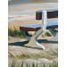 Peinture F4 le banc dos aux dunes  par Alice Roy | Tableau Figuratif Paysages Marine Nature Acrylique