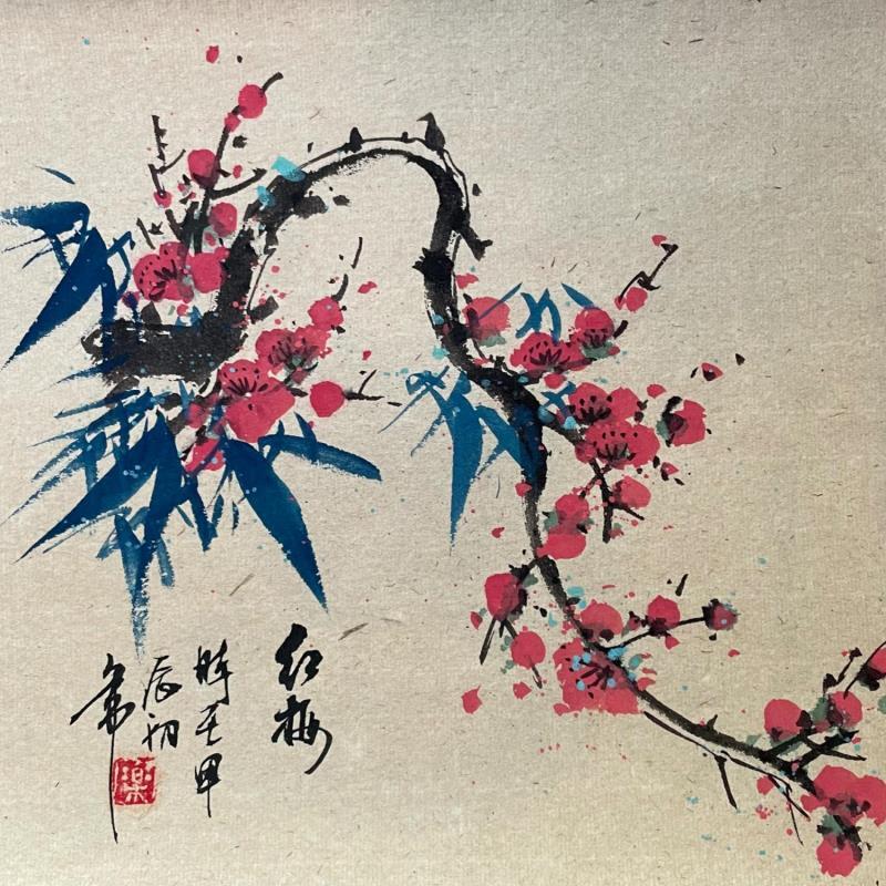 Peinture Red blossom   par Yu Huan Huan | Tableau Figuratif Nature Encre