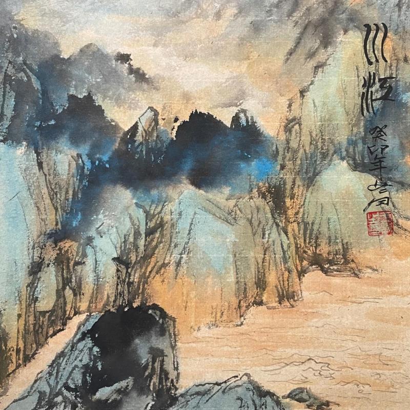 Peinture Waterway  par Yu Huan Huan | Tableau Figuratif Encre Nature, Paysages