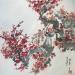 Peinture Red Cherry blossom par Yu Huan Huan | Tableau Figuratif Nature Encre