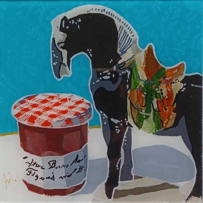 Painting Gengis aimait les fraises by Auriol Philippe | Painting Figurative Still-life Plexiglass Acrylic Posca