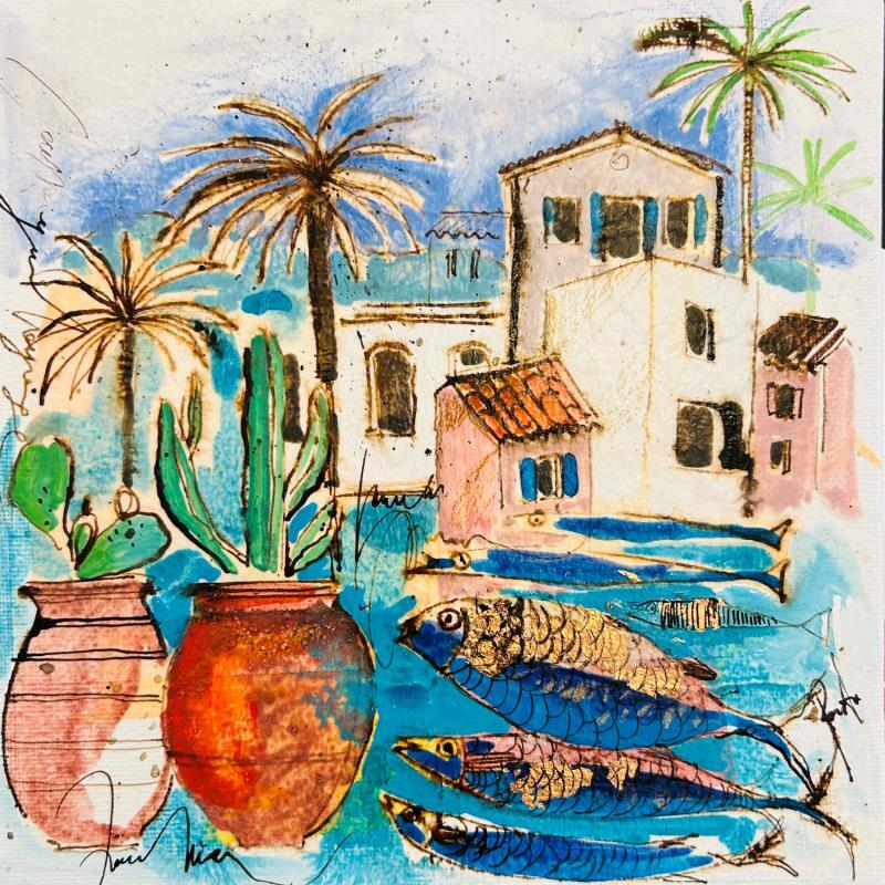 Painting Inspirations aquatiques by Colombo Cécile | Painting Naive art Landscapes Nature Life style Watercolor Acrylic Gluing Ink Pastel