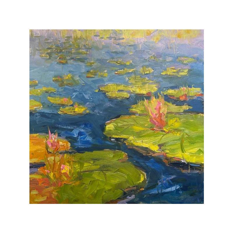 Painting Sparkling Lillies by Carrillo Cindy  | Painting Figurative Landscapes Oil