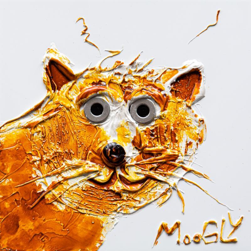 Painting Réconfortus by Moogly | Painting Raw art Animals Cardboard Acrylic Resin Pigments