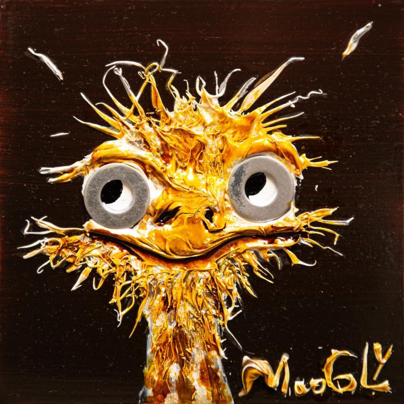 Painting Gastrolâtrus by Moogly | Painting Raw art Animals Cardboard Acrylic Resin Pigments