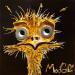 Painting Introspectus by Moogly | Painting Raw art Animals Cardboard Acrylic Resin Pigments