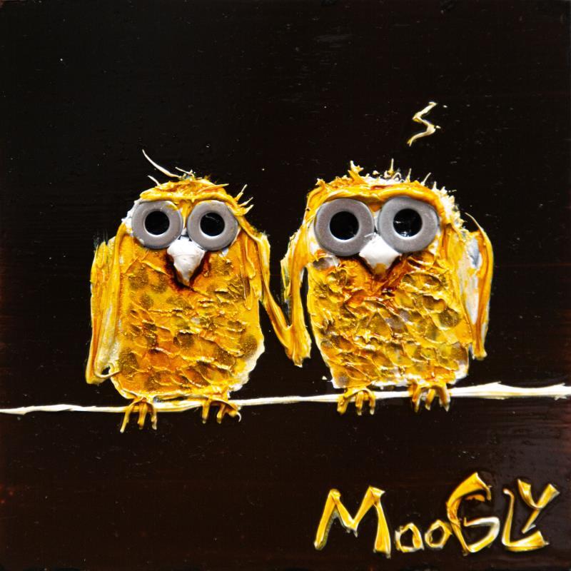 Painting Tout simplemus by Moogly | Painting Raw art Animals Cardboard Acrylic Resin Pigments