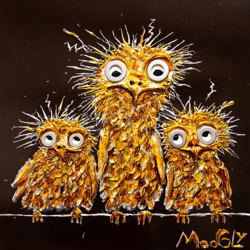 Peinture Obstinus par Moogly | Tableau Art Singulier Animaux Carton Acrylique Résine Pigments