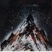 Peinture Winter par Rey Julien | Tableau Figuratif Paysages Nature Noir & blanc Feuille d'or