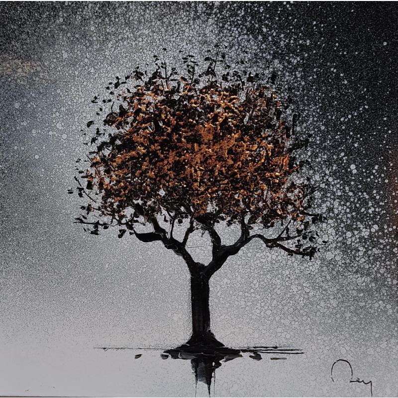 Peinture Tree of life par Rey Julien | Tableau Figuratif Feuille d'or Nature, Noir & blanc