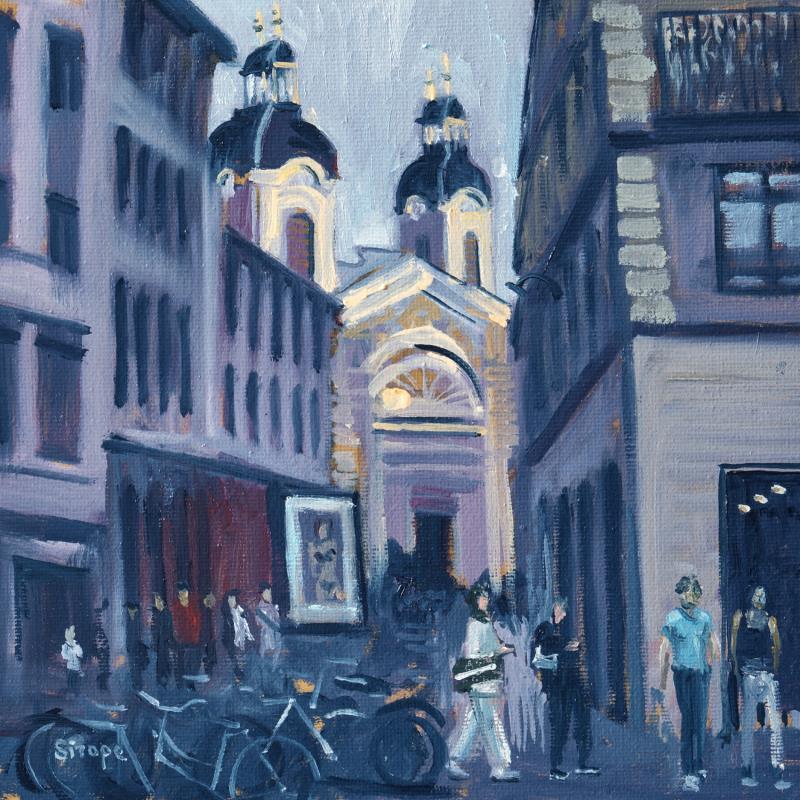 Painting Hôtel Dieu - Lyon by Sirope Rémy | Painting Figurative Urban Life style Architecture Oil