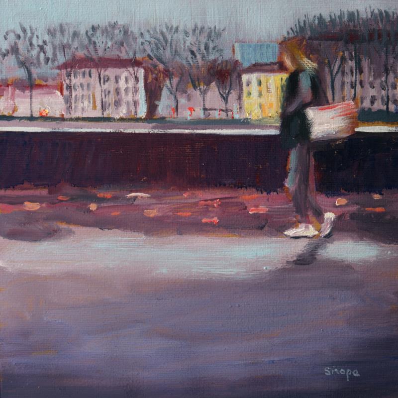 Painting Automne by Sirope Rémy | Painting Figurative Urban Life style Oil