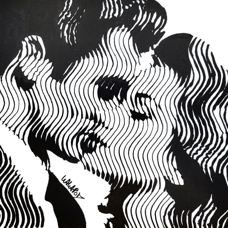 Painting Baiser noir blanc by Wawapod | Painting Pop-art Acrylic, Posca Pop icons