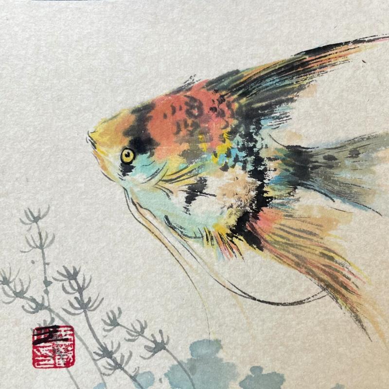 Peinture fish  par Yu Huan Huan | Tableau Figuratif Animaux Encre