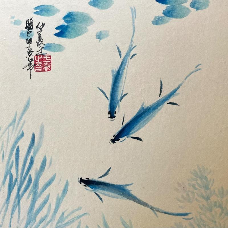 Peinture Fish par Yu Huan Huan | Tableau Figuratif Nature Animaux Encre