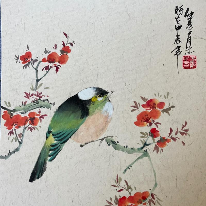 Painting Little bird  by Yu Huan Huan | Painting Figurative Ink Animals, Nature