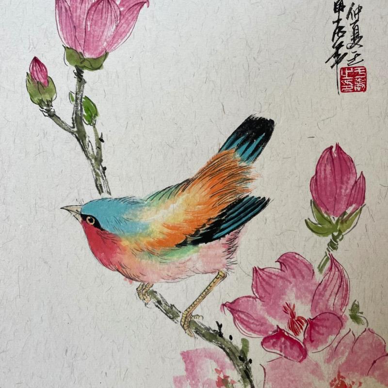 Gemälde Bird von Yu Huan Huan | Gemälde Figurativ Tiere Tinte