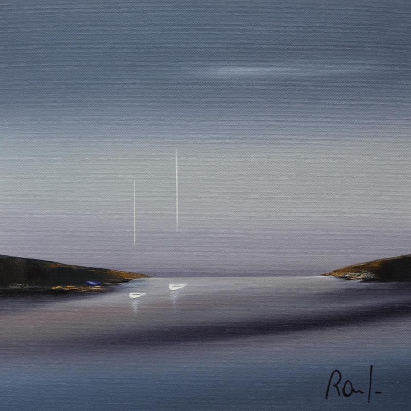 Painting Plénitude 64 by Roussel Marie-Ange et Fanny | Painting Figurative Marine Minimalist Oil