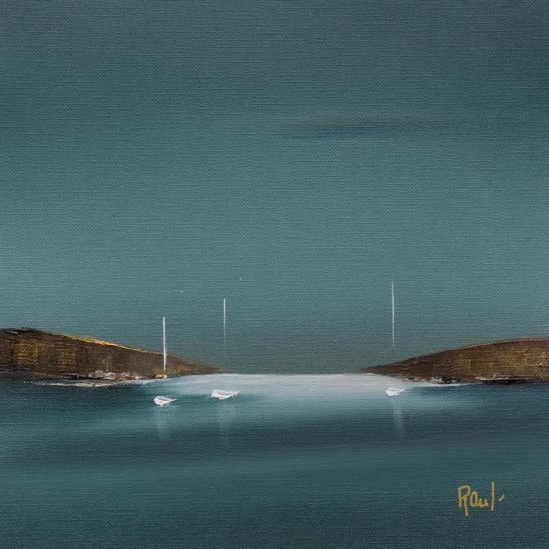 Painting Evasion 64 by Roussel Marie-Ange et Fanny | Painting Figurative Marine Minimalist Oil