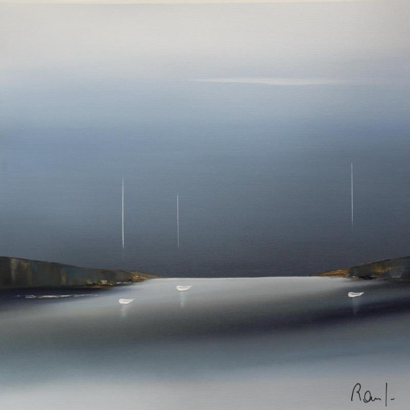 Painting Plénitude 64 by Roussel Marie-Ange et Fanny | Painting Figurative Marine Minimalist Oil