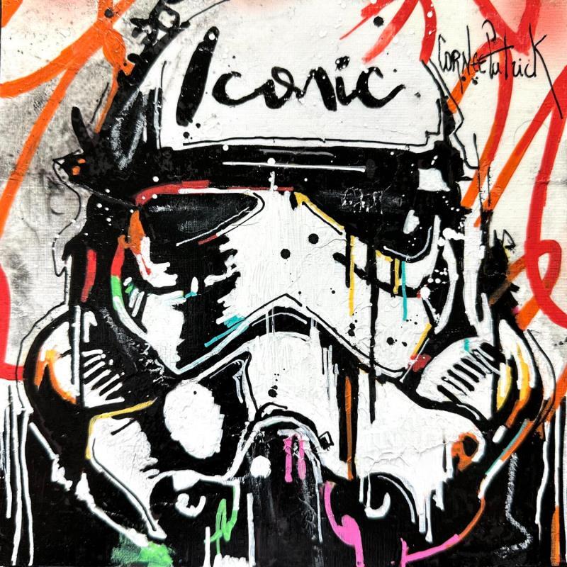 Painting Stormtrooper, iconic by Cornée Patrick | Painting Pop-art Urban Cinema Pop icons Graffiti Oil