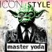 Gemälde Master Yoda, icon style von Cornée Patrick | Gemälde Pop-Art Kino Pop-Ikonen Graffiti Öl