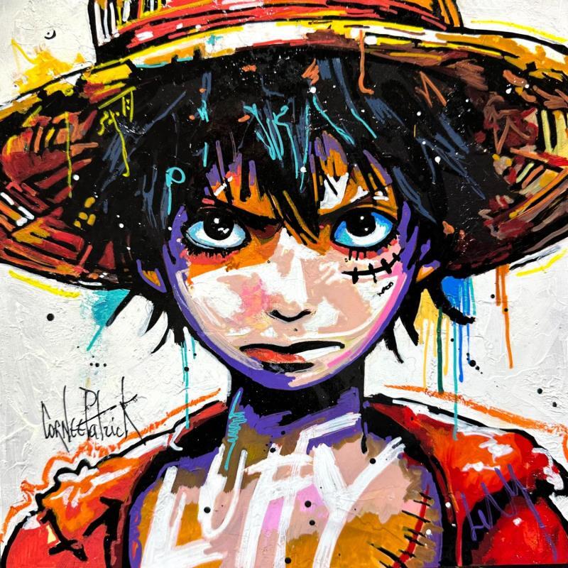 Painting Luffy, One piece by Cornée Patrick | Painting Pop-art Graffiti, Oil Cinema, Pop icons, Portrait