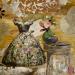 Gemälde Les fleurs de juin  von Romanelli Karine | Gemälde Figurativ Modus Alltagsszenen Acryl Collage Posca Pastell Papier