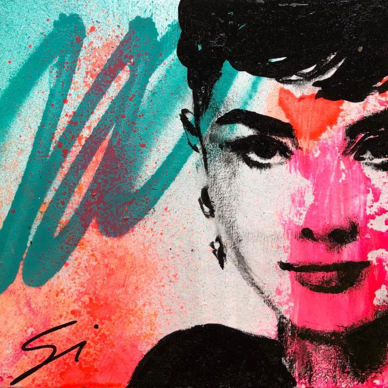 Peinture AUDREY’S EYES par Mestres Sergi | Tableau Pop-art Icones Pop Graffiti Acrylique