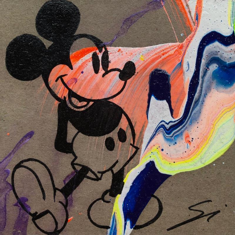 Gemälde RAINBOW MICKEY  von Mestres Sergi | Gemälde Pop-Art Pop-Ikonen Graffiti Acryl