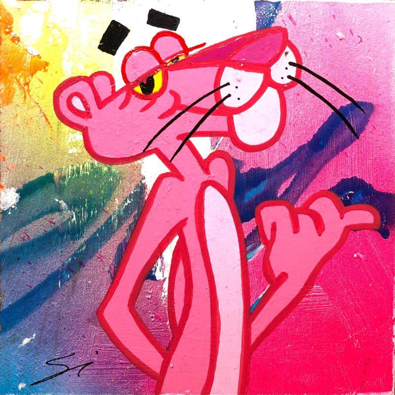 Gemälde PINK PANTHER RULES von Mestres Sergi | Gemälde Pop-Art Pop-Ikonen Graffiti Acryl