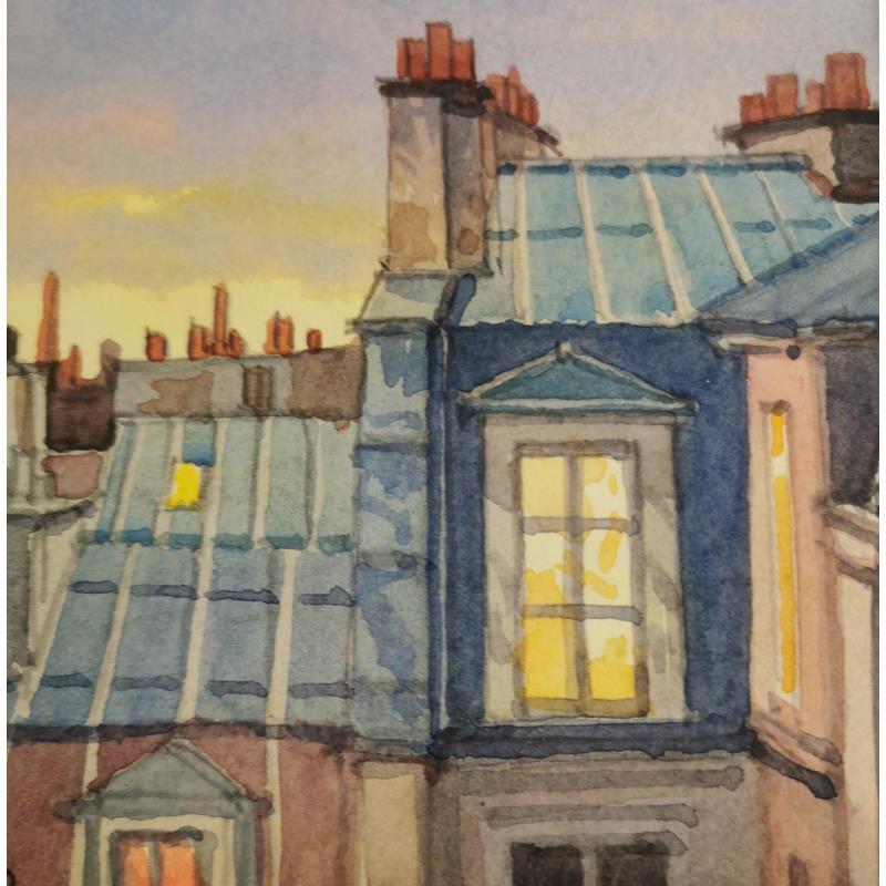 Peinture Paris La petite piaule par Decoudun Jean charles | Tableau Figuratif Urbain Aquarelle