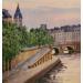 Painting Paris Le pont Saint Michel  by Decoudun Jean charles | Painting Figurative Urban Watercolor