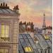 Painting Paris Montmartre by Decoudun Jean charles | Painting Figurative Urban Watercolor