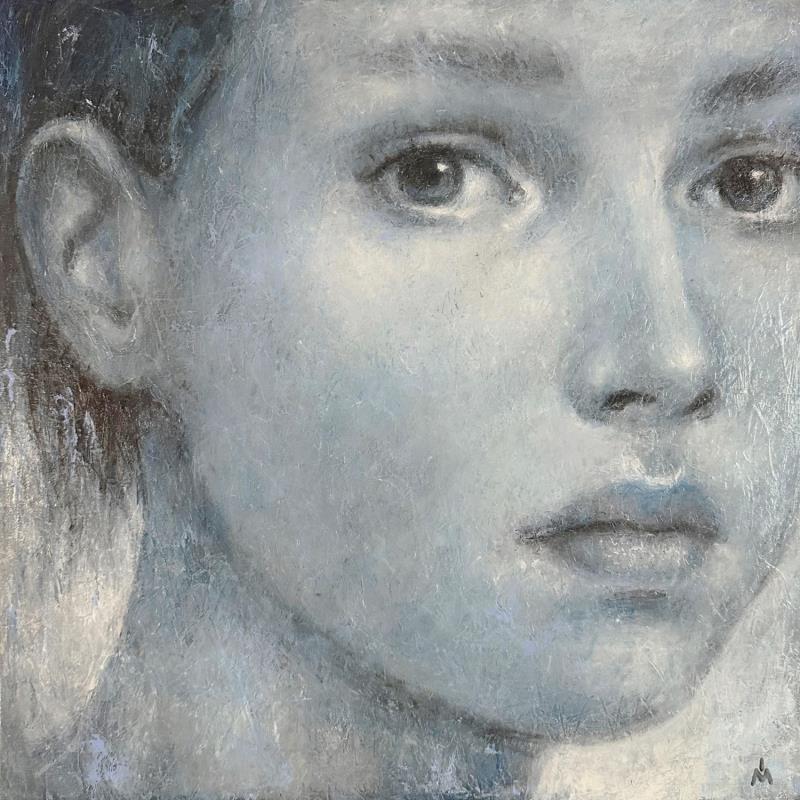 Painting Blue dreams by Ivanova Margarita | Painting Figurative Portrait Oil