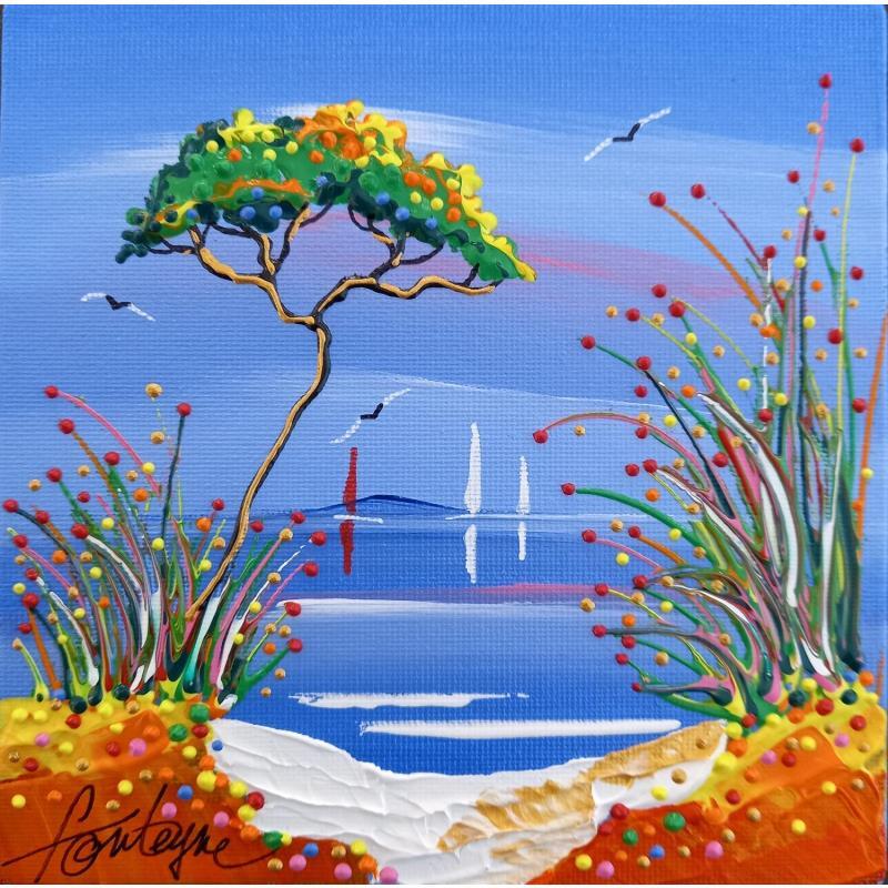 Gemälde Toi et la mer von Fonteyne David | Gemälde Figurativ Landschaften Acryl