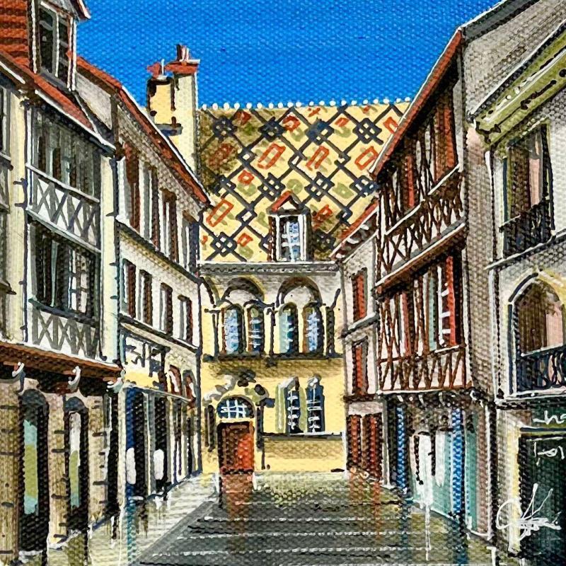 Peinture Les toits vernissés Dijonnais par Touras Sophie-Kim  | Tableau Réalisme Huile Architecture, Paysages, Urbain