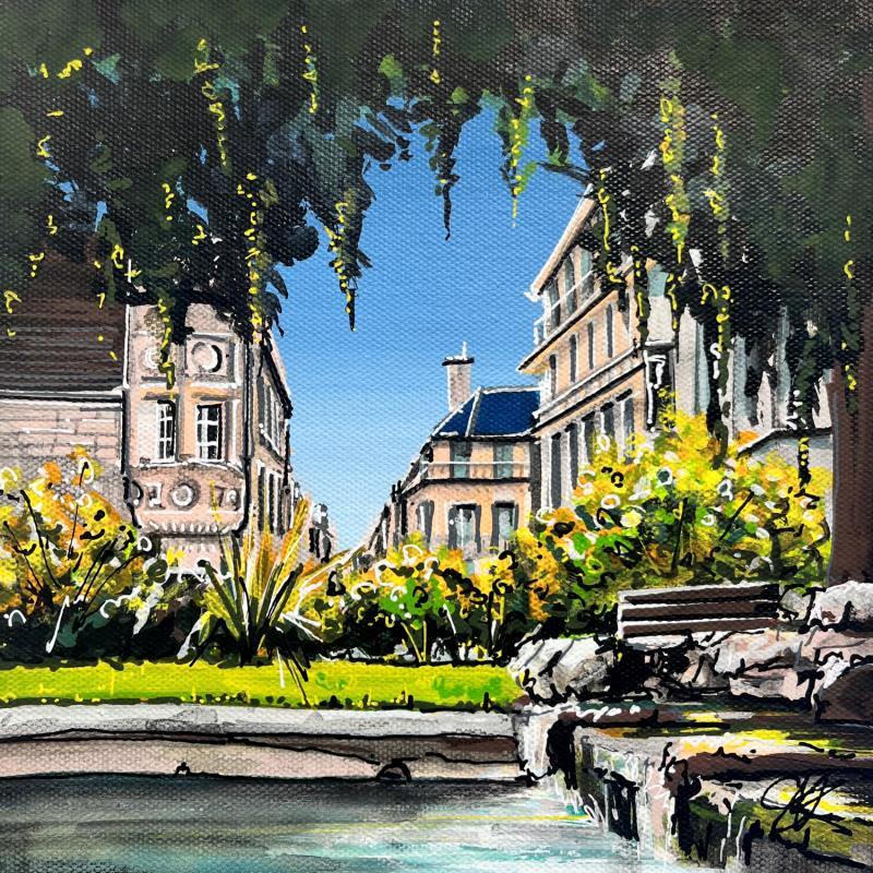 Peinture Jardin du Palais des Ducs de Bourgogne à Dijon par Touras Sophie-Kim  | Tableau Art Singulier Paysages Urbain Architecture Acrylique