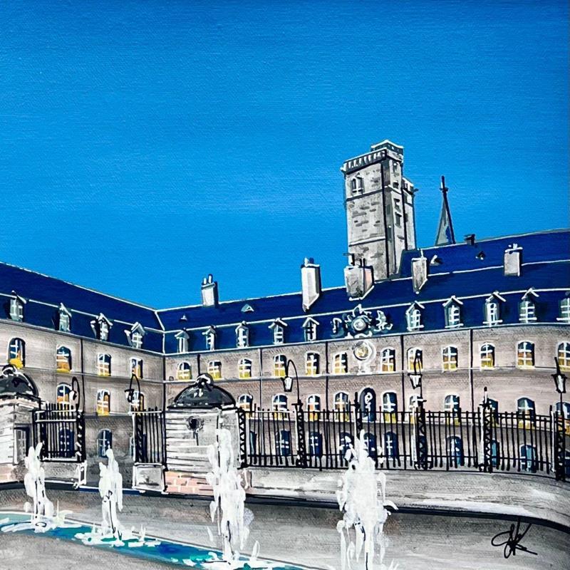 Gemälde Palais des Ducs de Bourgogne et ses fontaines von Touras Sophie-Kim  | Gemälde Realismus Stillleben Öl