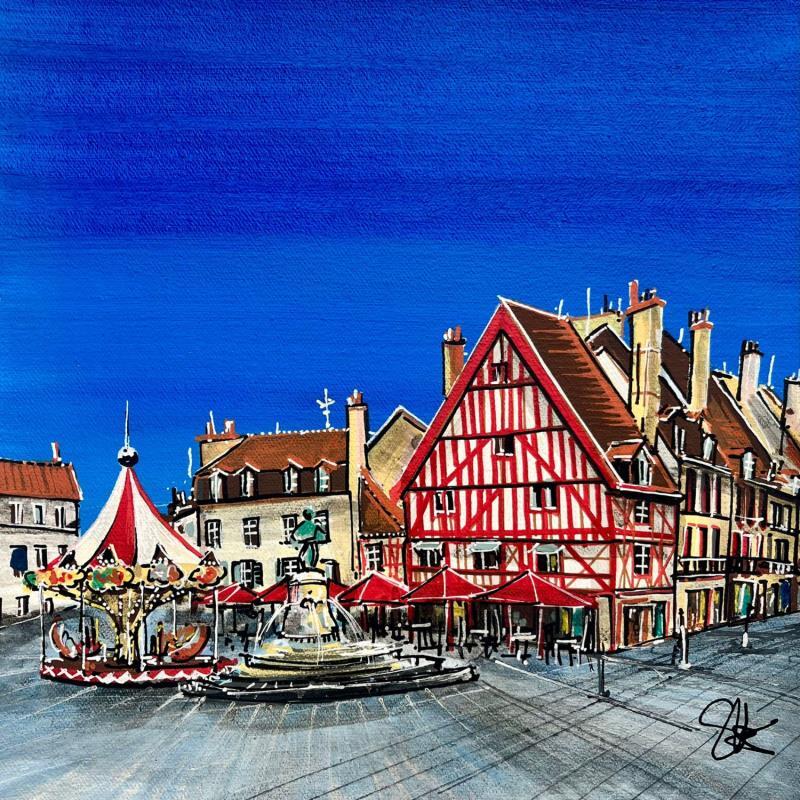 Peinture La place du Bareuzai à Dijon par Touras Sophie-Kim  | Tableau Réalisme Huile Natures mortes