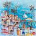 Gemälde Du soleil au zénith von Colombo Cécile | Gemälde Naive Kunst Landschaften Alltagsszenen Natur Aquarell Acryl Collage Tinte Pastell