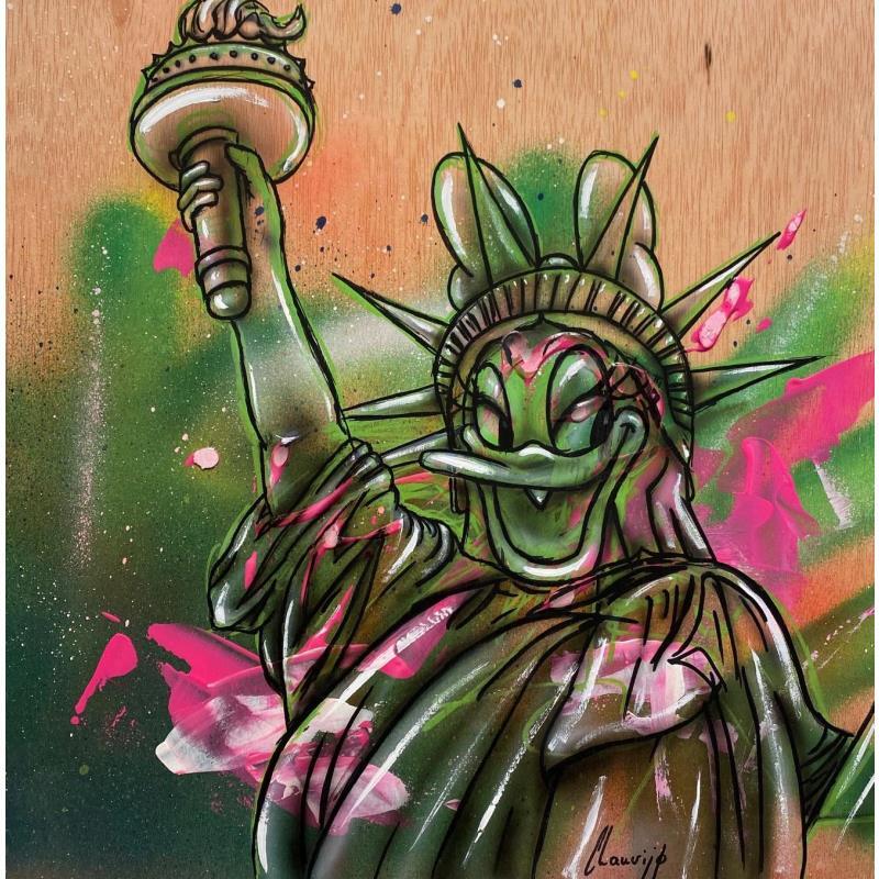 Painting Liberty D by Chauvijo | Painting Pop-art Child Graffiti Acrylic Resin