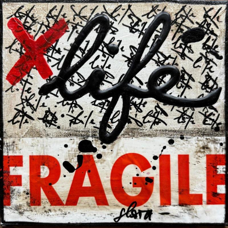 Peinture Fragile life par Costa Sophie | Tableau Pop-art Acrylique Collage Upcycling