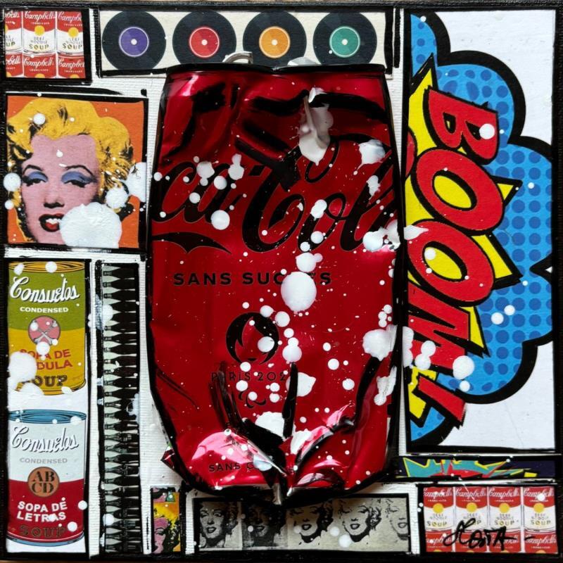 Peinture POP COKE (boom) par Costa Sophie | Tableau Pop-art Acrylique, Collage, Upcycling Icones Pop